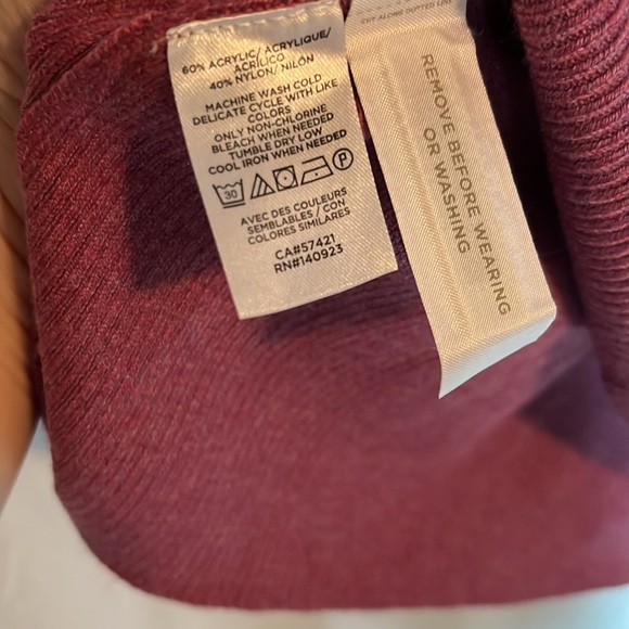 NWT ANN TAYLOR LOFT V-NECK SWEATER MAUVE-TYPE COLOR SIZE SMALL - Picture 4 of 4